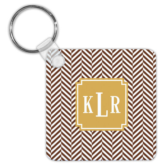 Chocolate Herringbone Key Chain